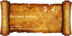 Halama Andor névjegykártya